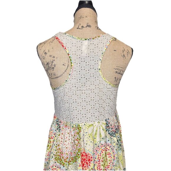 Womens Razor Back Dress Floral Coastal Rayon Beach Resort Summer Flowy MEDIUM - Picture 4 of 12